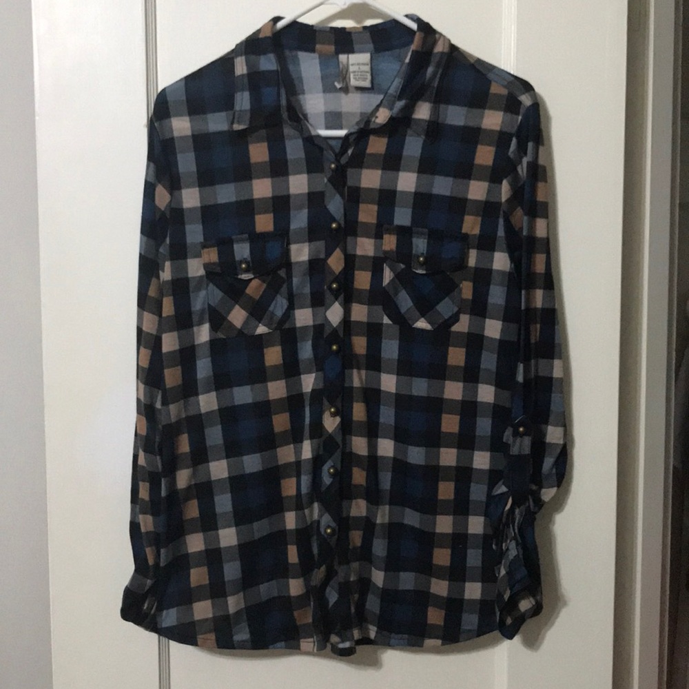 Love Potion Plaid Collared Button Up